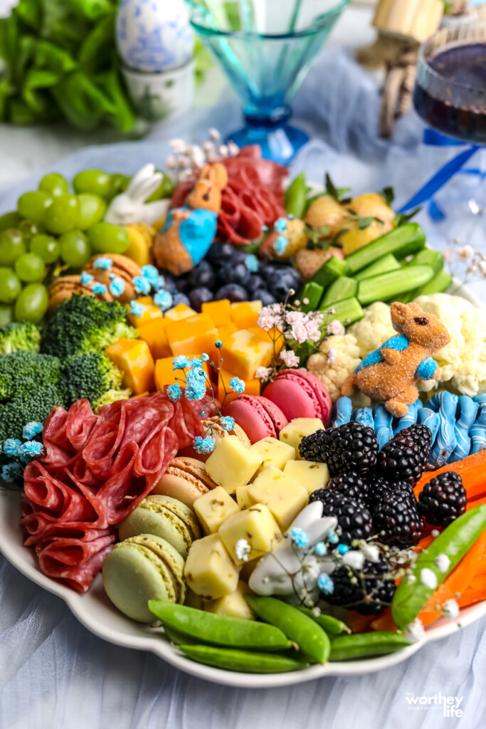 fruit, cheese and meat platter