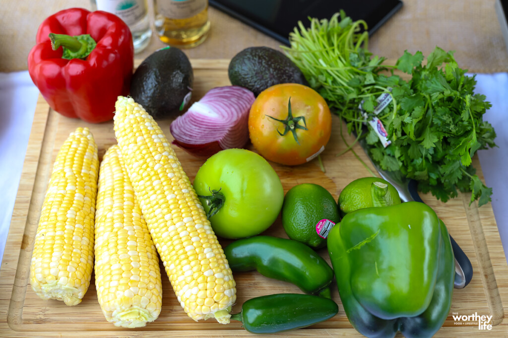 fresh veggies on a cutting board
