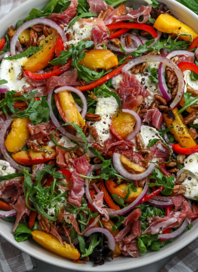 Peach Prosciutto Burrata Salad