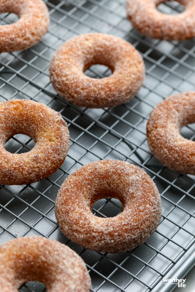 Spiced Apple Cider Pancake Batter Donuts