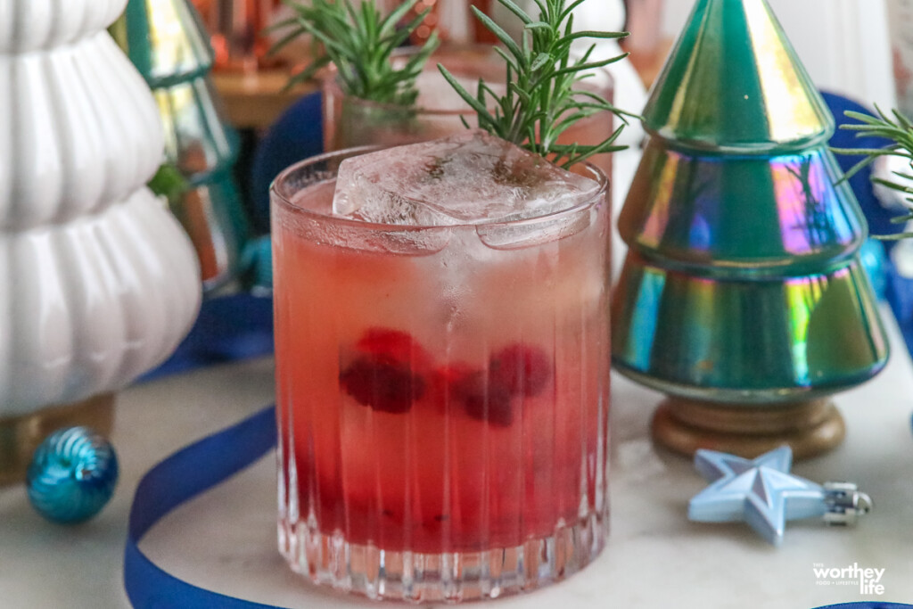 cranberry smash in a cocktail glass