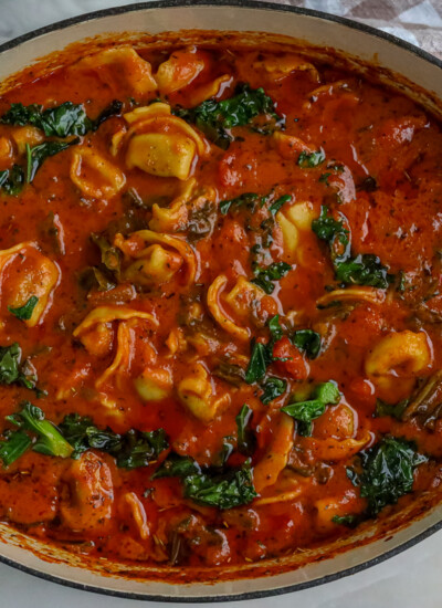 Creamy Tomato, Sausage, Kale, and Tortellini Soup