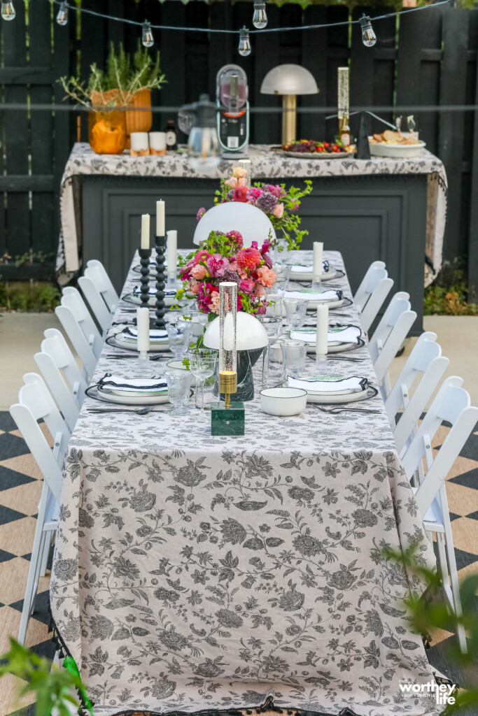 a summer dinner party tablescape