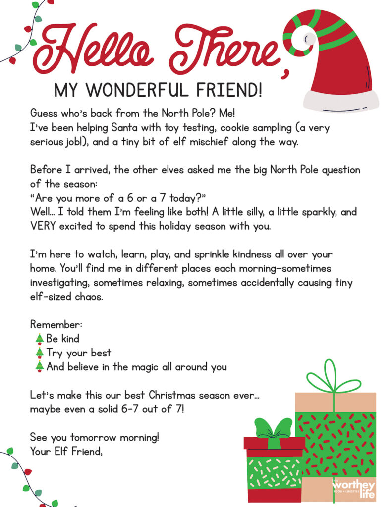 Elf on the Shelf 67 welcome Letter