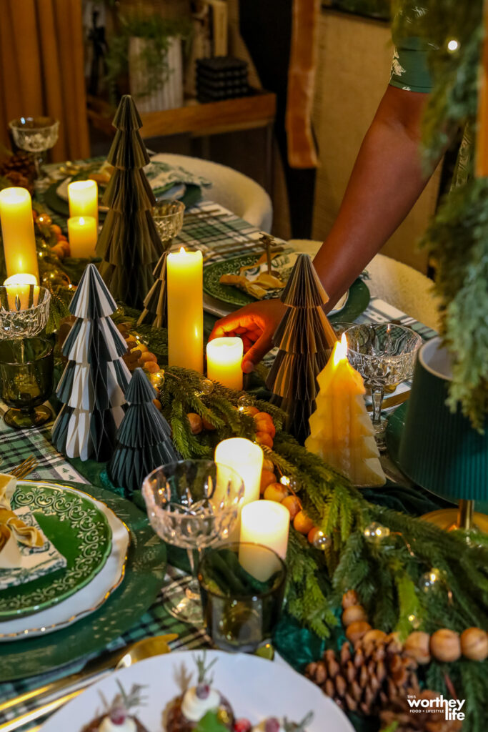 evergreen tablescape